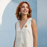 Boucles d’oreilles clips Positano - nacre grise