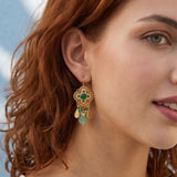 Boucles d’oreilles dormeuses fantaisies Positano - vertes