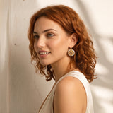 Boucles d'oreilles fines dormeuses Positano - blanches