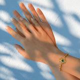 Bracelet chaîne souple ajustable Positano - vert