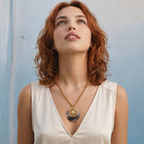Collier chaîne Positano - nacre grise