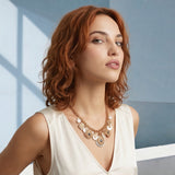 Collier chaîne médaille Positano - blanc