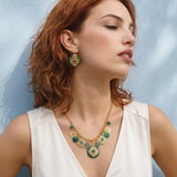 Collier chaîne médaille Positano - vert