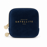 Velvet jewellery pouch - navy blue