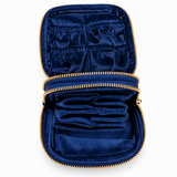 Velvet jewellery pouch - navy blue