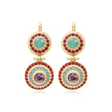 Dormeuses pendantes Traviata – vert et rose
