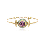 Traviata chain bracelet – green and pink