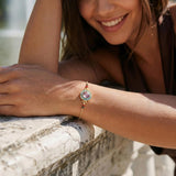 Traviata chain bracelet – green and pink