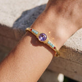 Bracelet jonc Traviata – verde e rosa