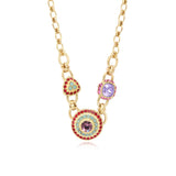 Collier Traviata – vert et rose