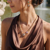 Collier Traviata – vert et rose
