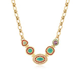 Collier Traviata – vert et rose
