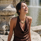 Collier Traviata – vert et rose
