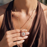 Collier Traviata – grün und rosa