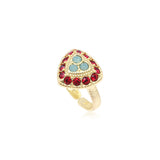 Bague ajustabile Traviata – verde e rosa
