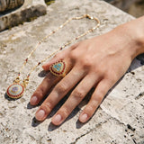 Bague ajustabile Traviata – verde e rosa