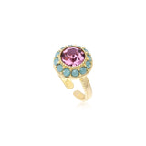 Bague ajustable Traviata – vert et rose