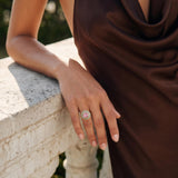 Bague ajustable Traviata – vert et rose