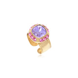 Bague ajustable Traviata – grün und rosa