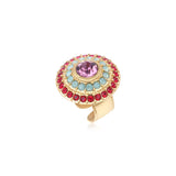 Bague ajustable Traviata – verte et rose