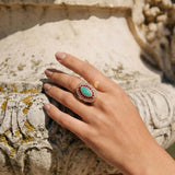 Bague ajustable Traviata – grün und rosa